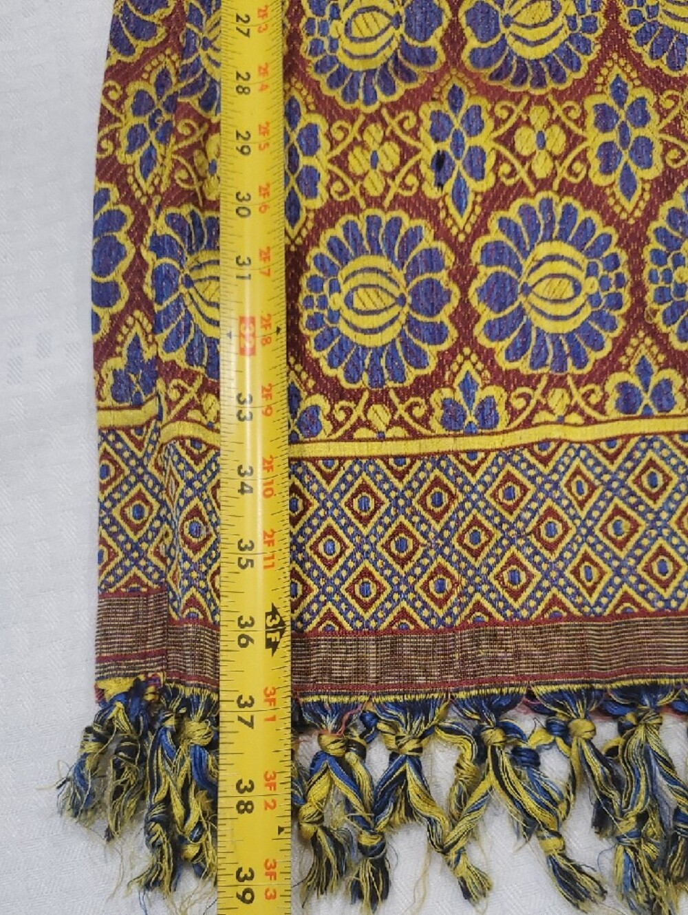 Boho Floral Border Chinos in Yellow & Brown - Picture 4 of 16